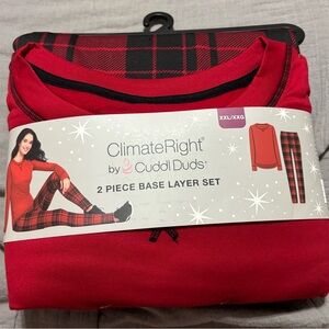 ClimateRight by Cuddl Duds Women's Red Plaid Pajama Set